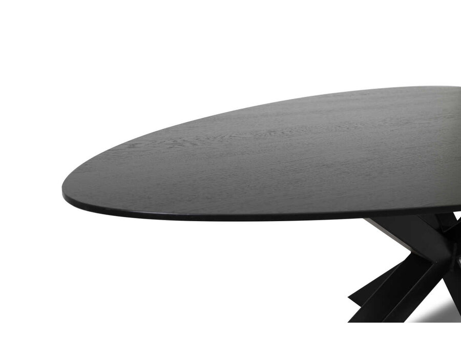 Dining table 'Eliyah' Oak - Matt black