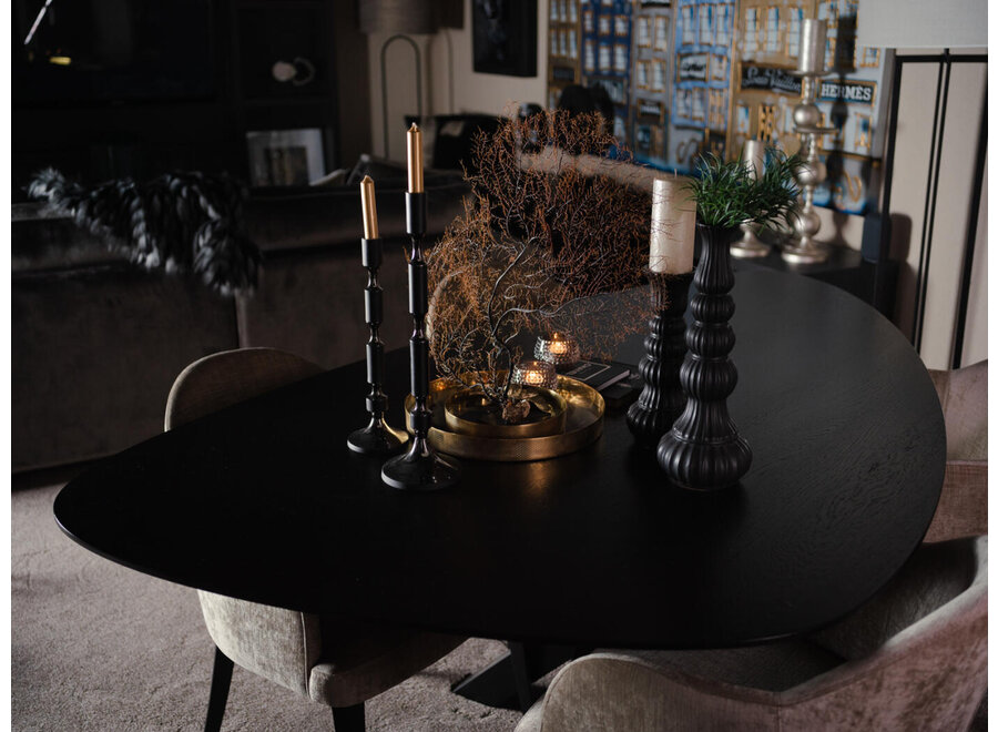 Dining table 'Eliyah' Oak - Matt black