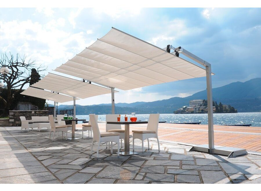 Parasol 'Flexy' Argent/Blanc