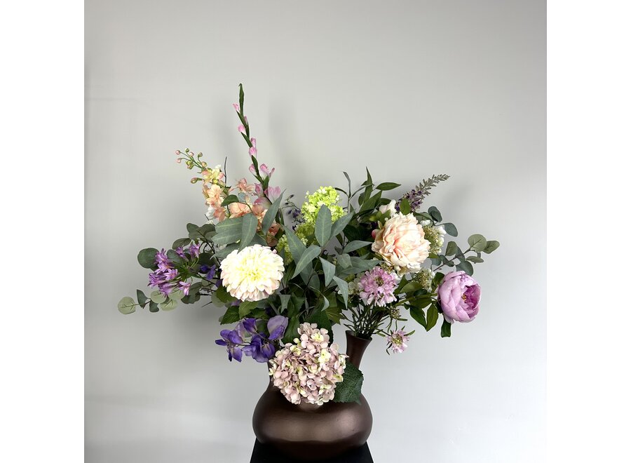 Bouquet artificiel 'Pastel' pour vase en corne