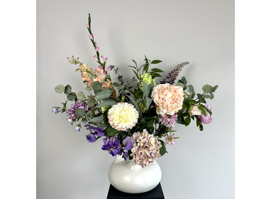 Bouquet artificiel 'Pastel' pour vase en corne