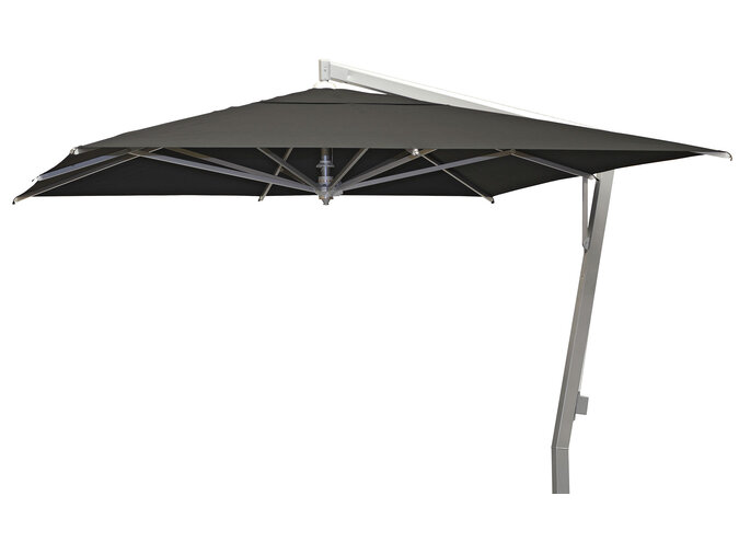 Parasol 'Capri' 350x350 - Argent/Noir