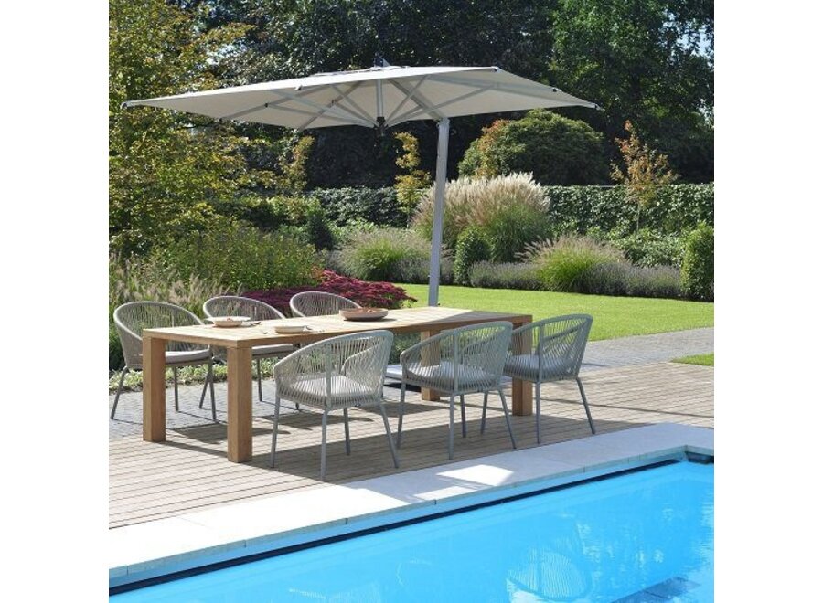 Parasol 'Capri' 350x350 - Zilver/Wit