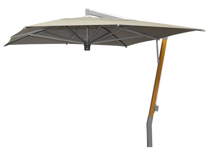 Parasol 'Capri' 300x400 - Teak Zilver/Taupe