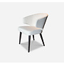 Dining room chair 'Alicia' - White Hopsack fabric