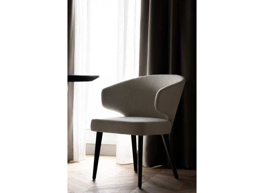 Chaise de salle à manger 'Alicia' - White Hopsack fabric