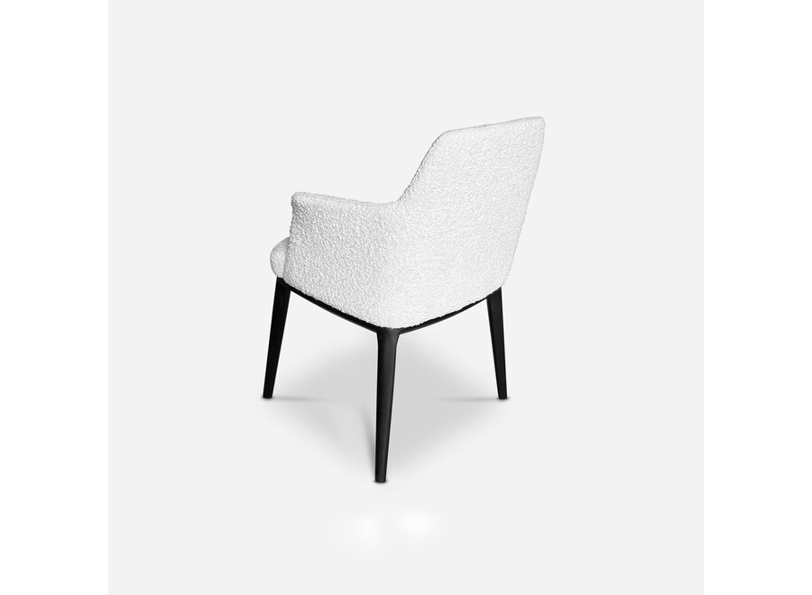Boucle Dining Room Chair Open Back
