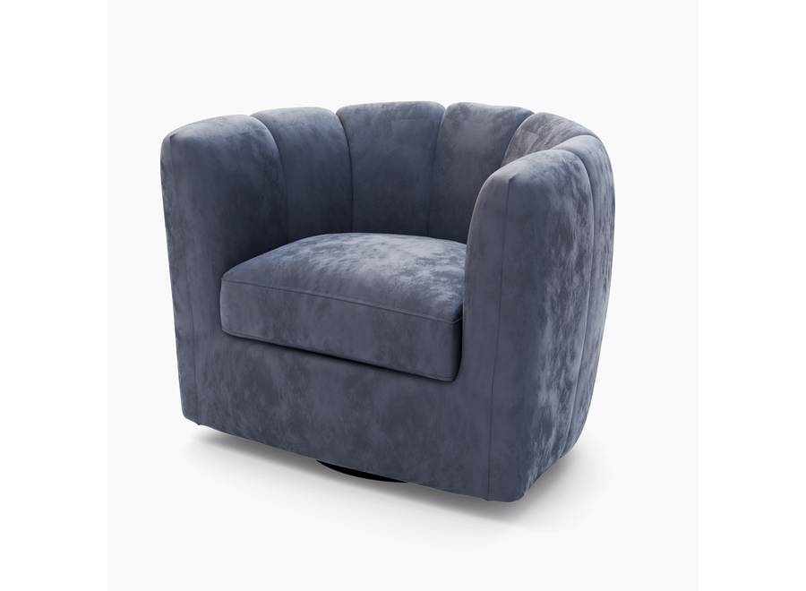 Swivel armchair Padova - Soft Gray Velvet
