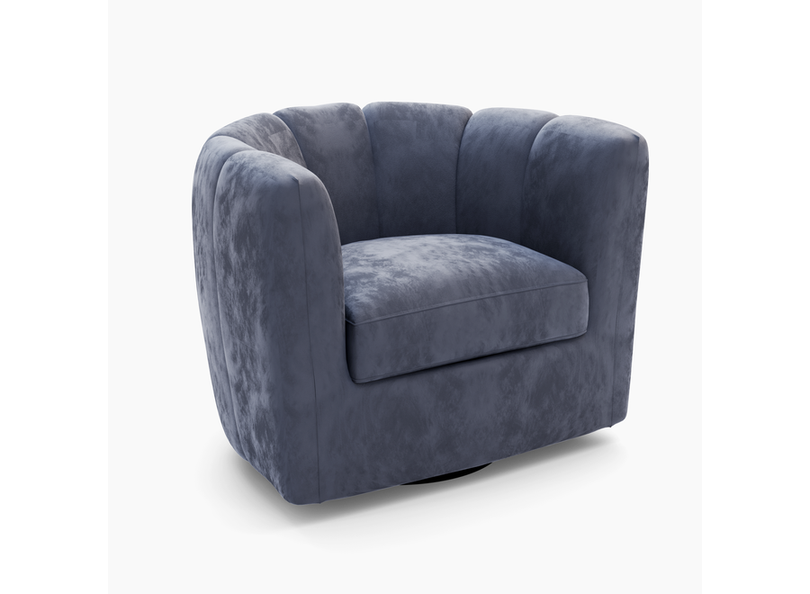 Swivel armchair 'Padova' - Soft Gray Velvet