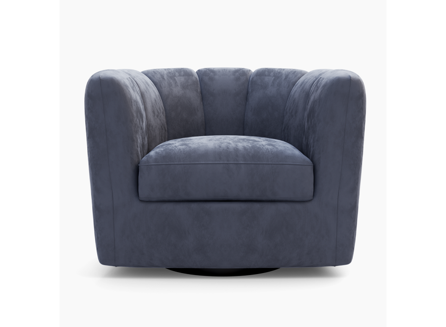 Swivel armchair 'Padova' - Soft Gray Velvet