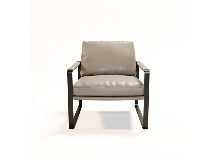 Fauteuil 'Mila' - Light Taupe Leather