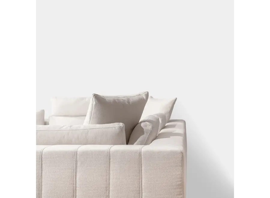 Sofa 'Venice' - Corner - R - Beige/White Weave