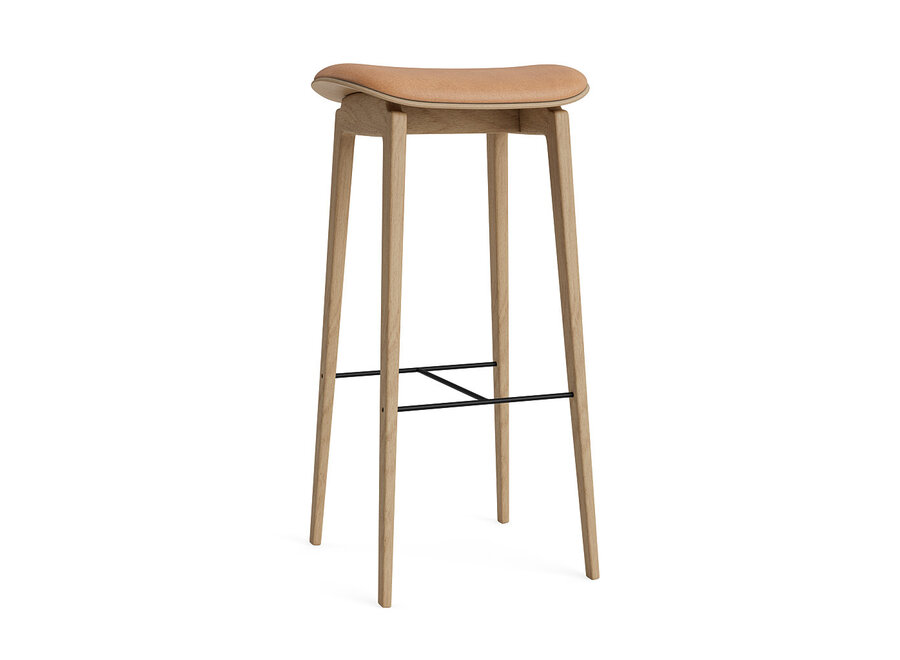 Bar chair NY11 Natural oak - Leather