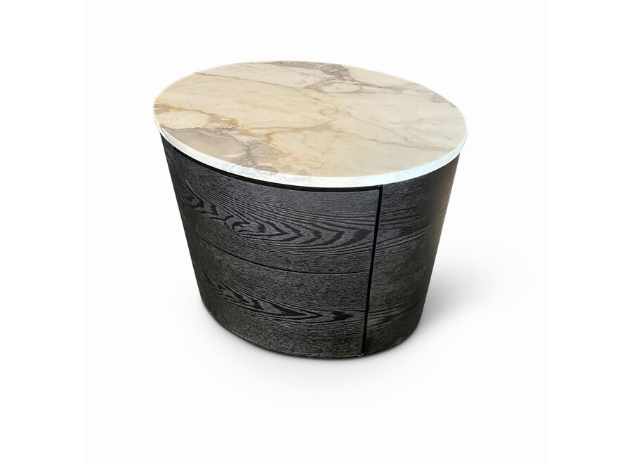 Bedside table 'Bologna' - Charcoal Oak