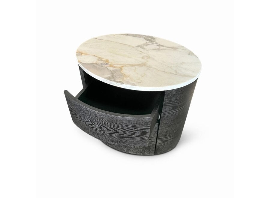 Table de chevet 'Bologna' - Charcoal Oak