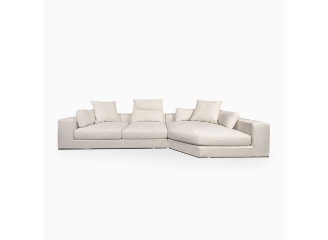 Sofa Venice - Corner - R - Beige/White Weave