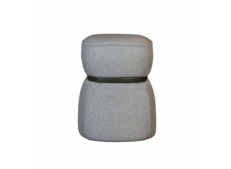 Hocker 'Vera' - Light Taupe Hopsack