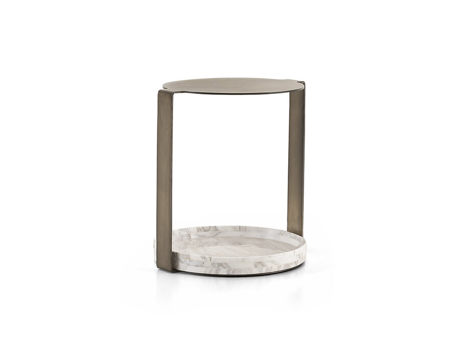 Table d'appoint 'Nicolo' - Marbre blanc