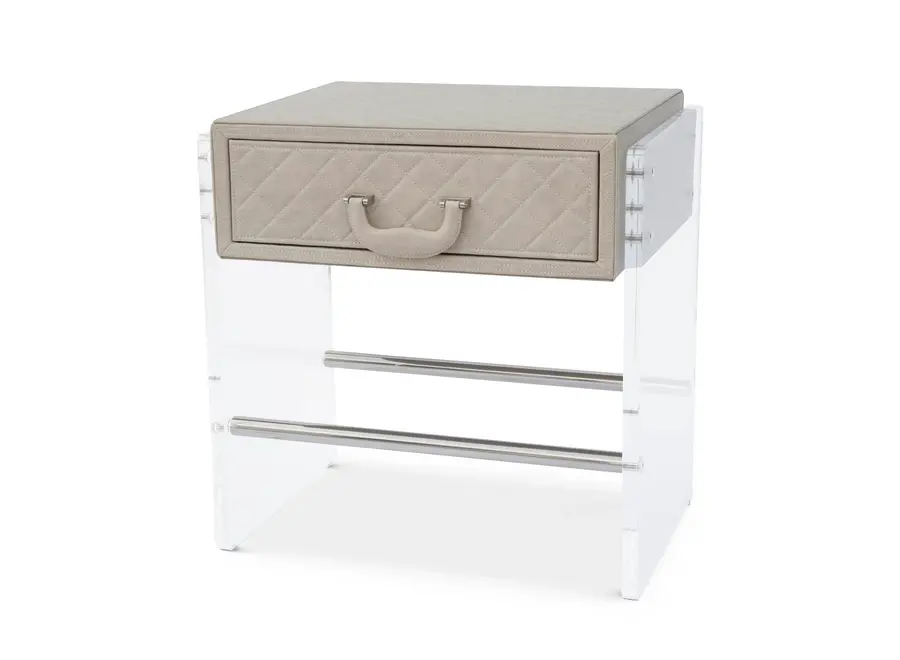 Bedside table 'Genova' - Cappuccino Leather