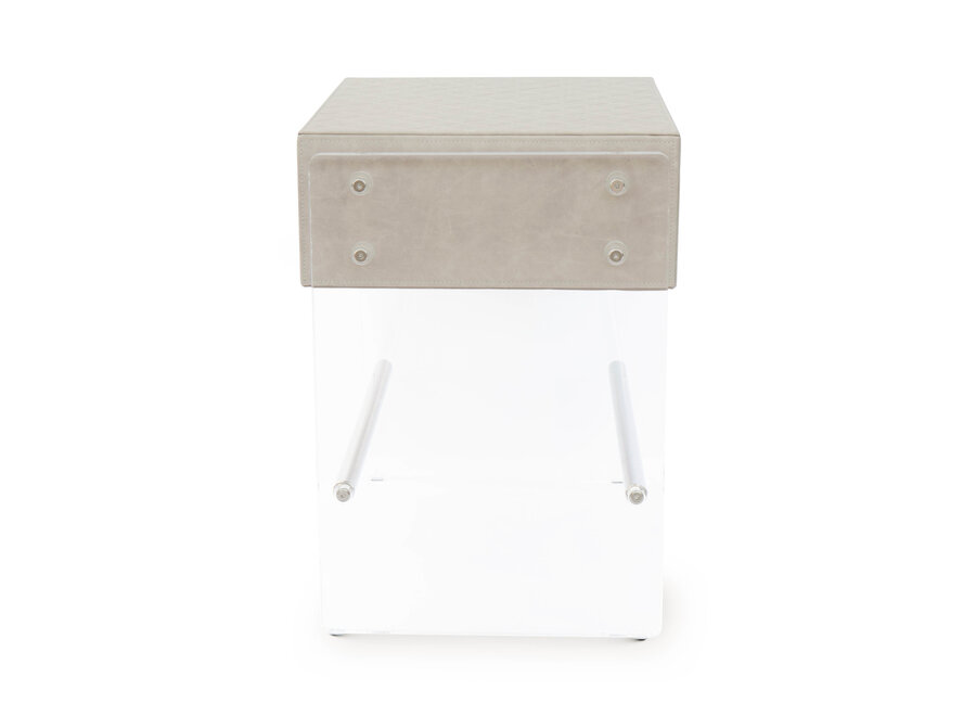 Table de chevet 'Genova' - Cappuccino Leather