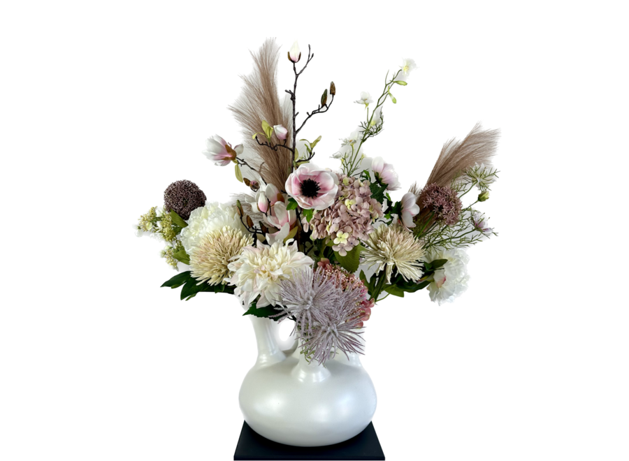 Bouquet artificiel 'Rose' pour vase en corne