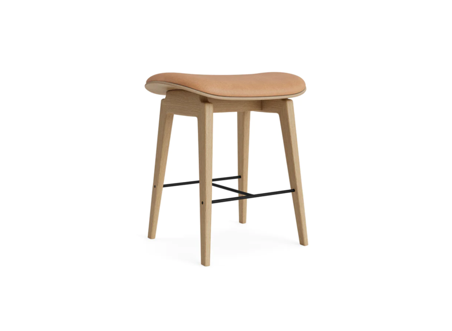 Stool NY11 Natural oak - Leather