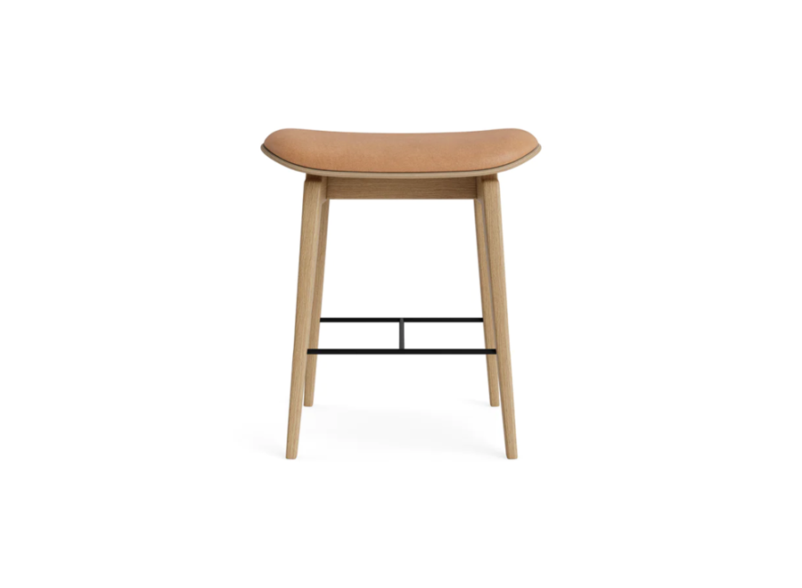 Stool NY11 Natural oak - Leather