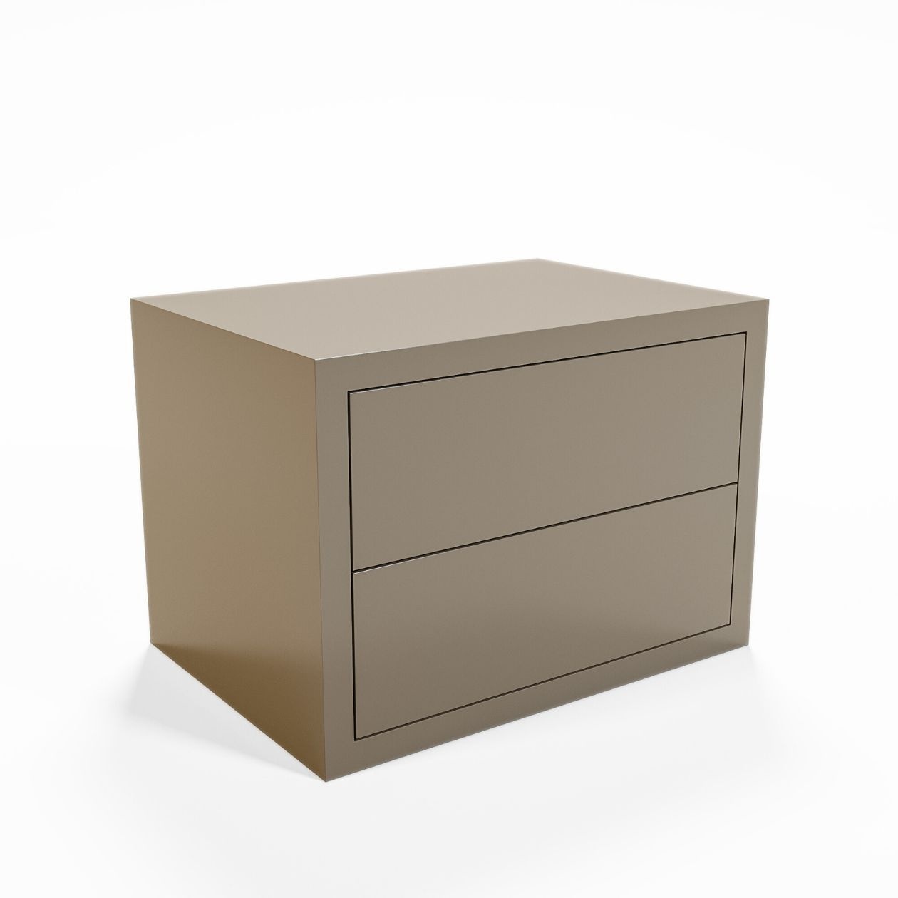 THE GRAND COLLECTION Bedside table 'James' L Matt Taupe Wilhelmina