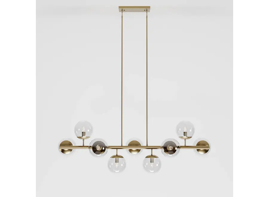Chandelier Churchill - Clear Glass/Brass