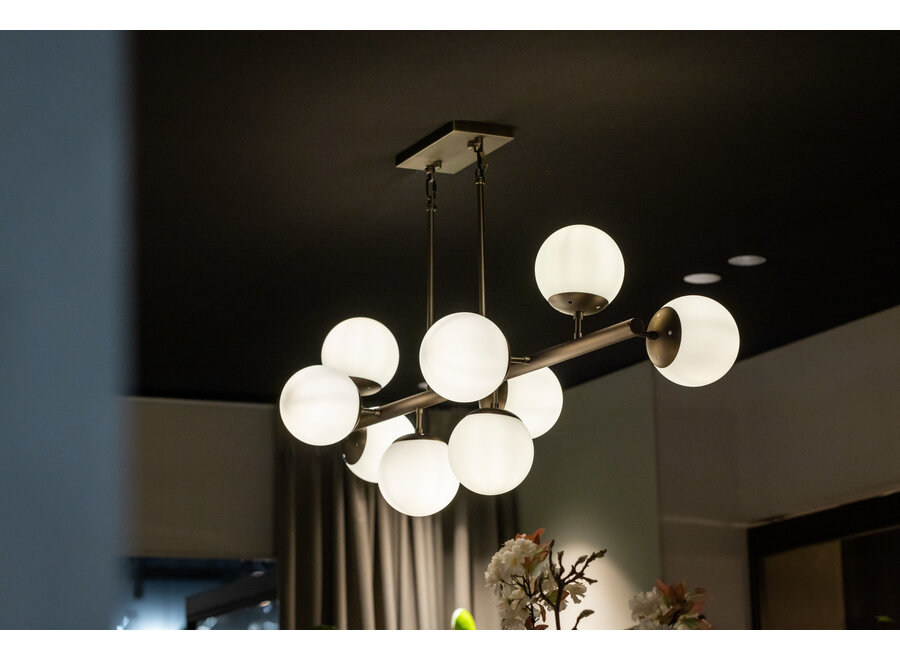 Lustre 'Churchill' - Milk Glass/Bronze