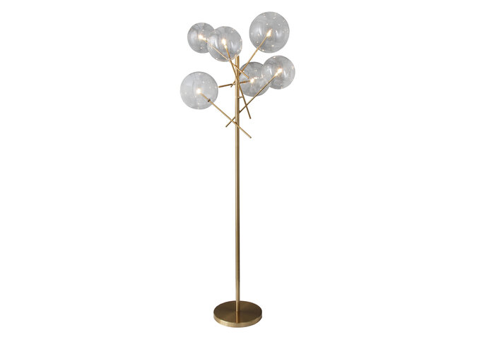 EICHHOLTZ Floor lamp 'Kingston' - brass - Wilhelmina Designs