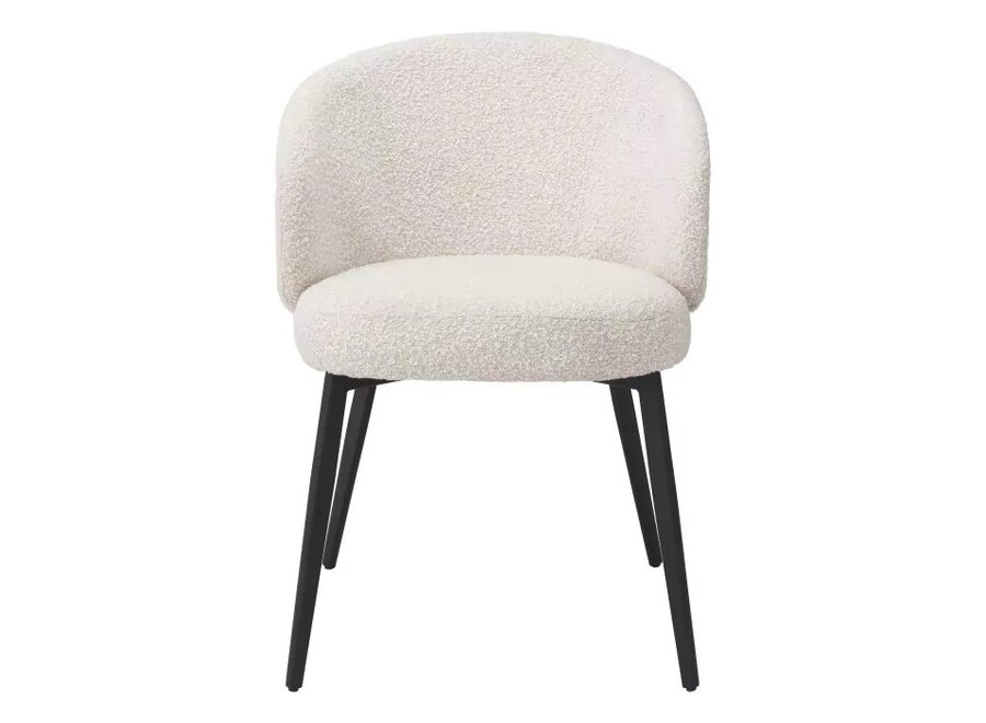 Dining chair 'Lloyd' with arm set of 2 - Bouclé cream - OL