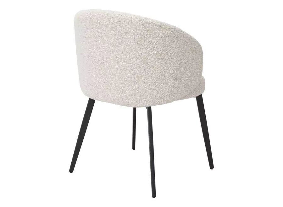 Dining chair 'Lloyd' with arm set of 2 - Bouclé cream - OL