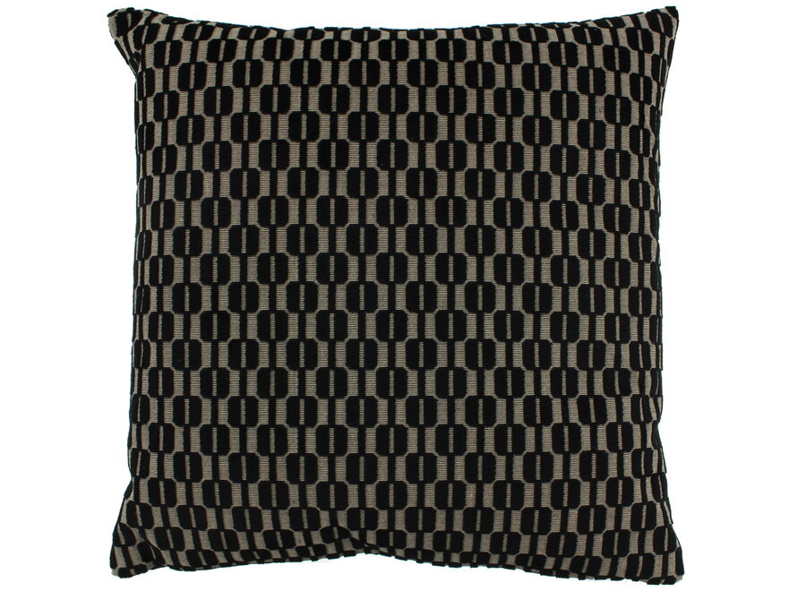 Coussin décoratif Isabella Black/Sand