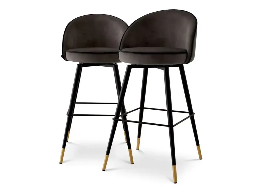 Bar chair 'Cooper' set of 2 - Dark grey