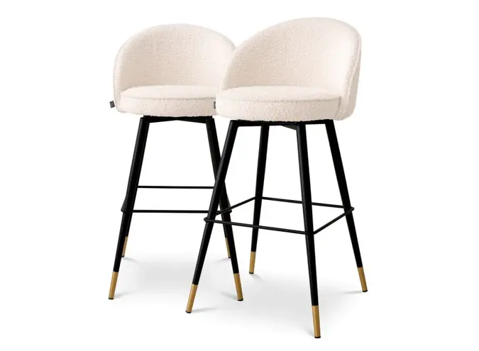 Bar chair Cooper set of 2 - Bouclé cream