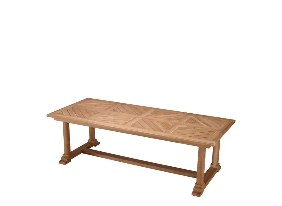 Outdoor Dining Table 'Bell Rive' - Natural Teak