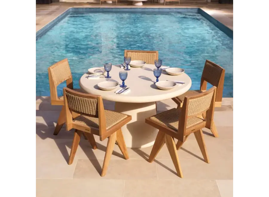 Outdoor Dining Table 'Cleon'  - Smooth cream