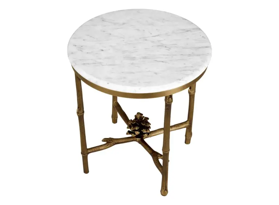 Bijzettafel 'Pigna' - White marble