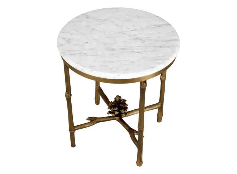 Side table 'Pigna' - White marble