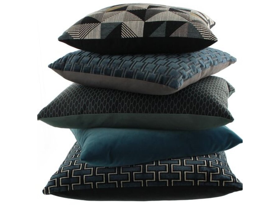 Decorative cushion Pellissia Petrol/Black