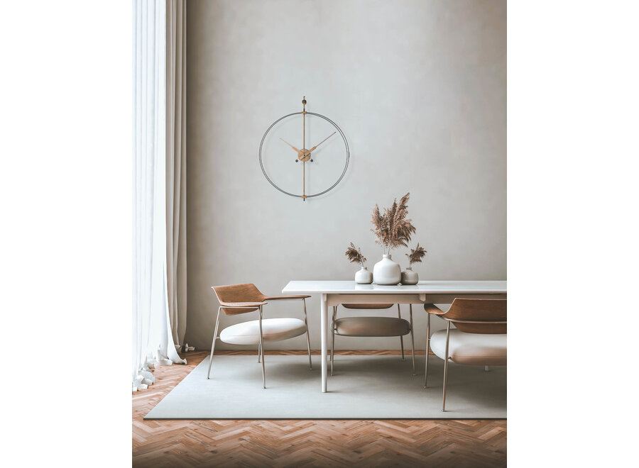 Horloge Murale Design 'Mini Barcelona Premium' Oak