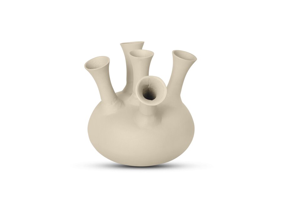 Hornvase '5 Mund' Sand