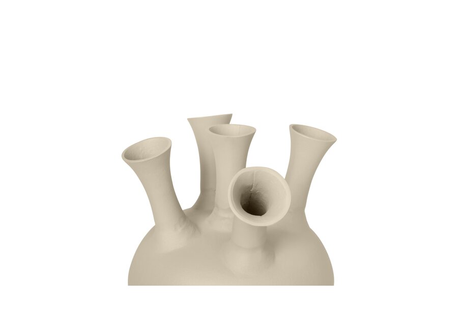 Hornvase '5 Mund' Sand