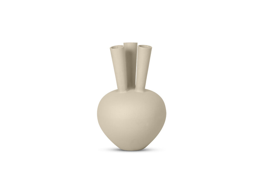 Horn vase '3 mouth' oval Sand - S