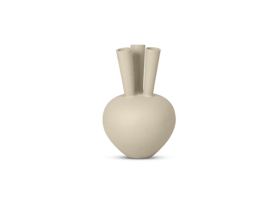 Vase en corne '3 bouches' ovale Sand - S