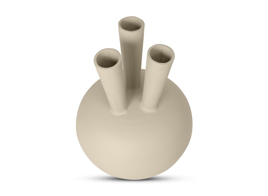 Horn vase '3 mouth' oval Sand - S