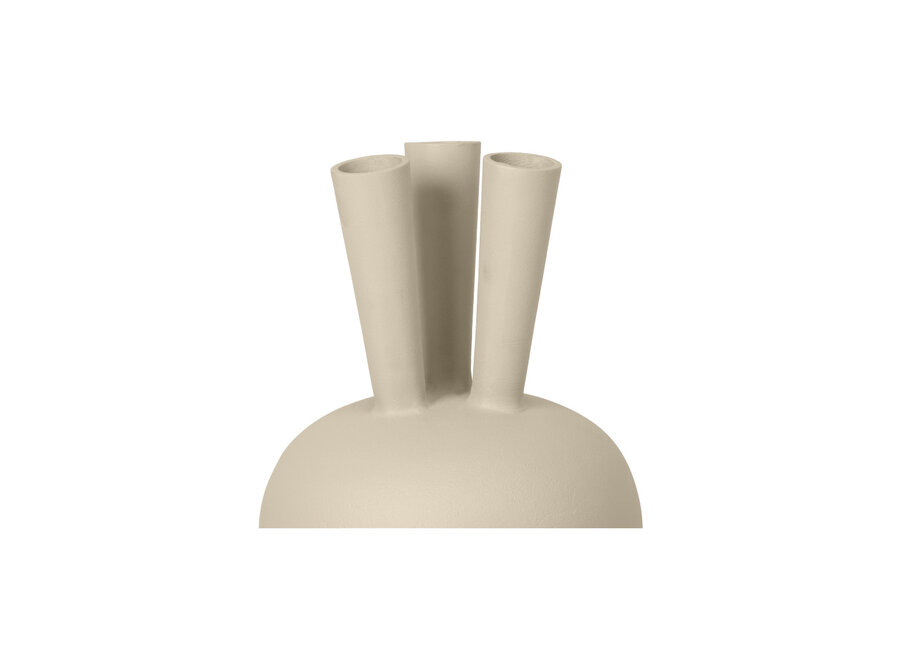 Horn vase '3 mouth' oval Sand - S