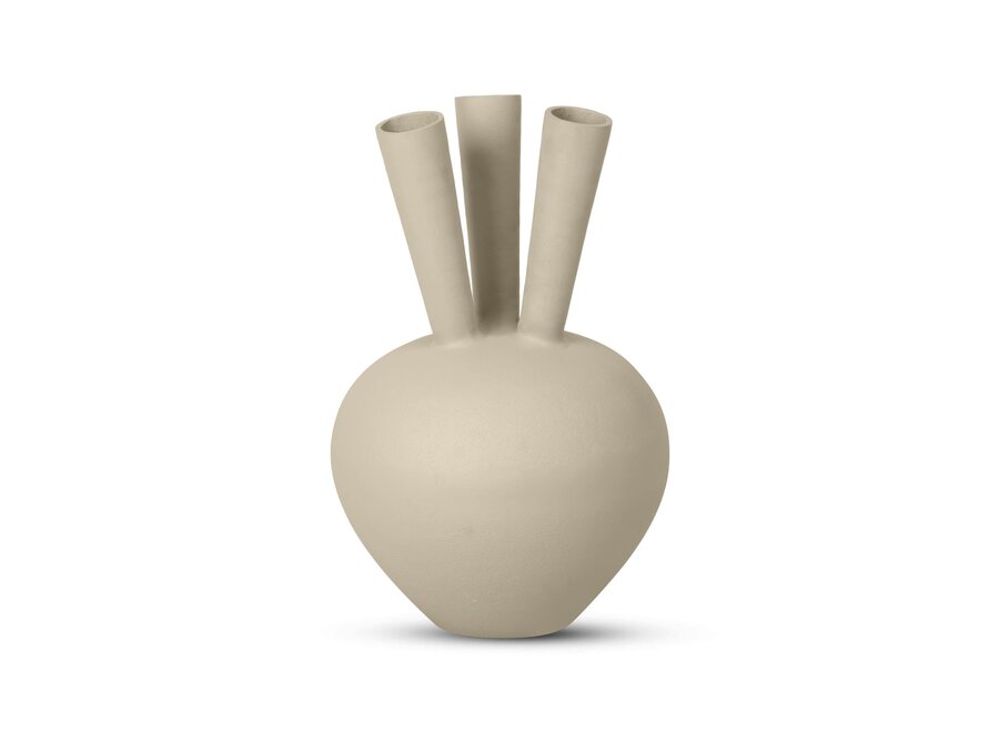 Horn vase '3 mouth' oval Sand