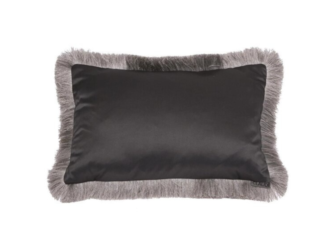 Cushion Dafne Dark Taupe + Fringe Silver